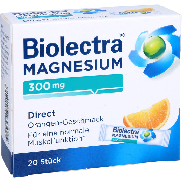 Biolectra Magnesium 300 mg direct Orangengeschmack Pellets in Sticks , 20 St. Beutel