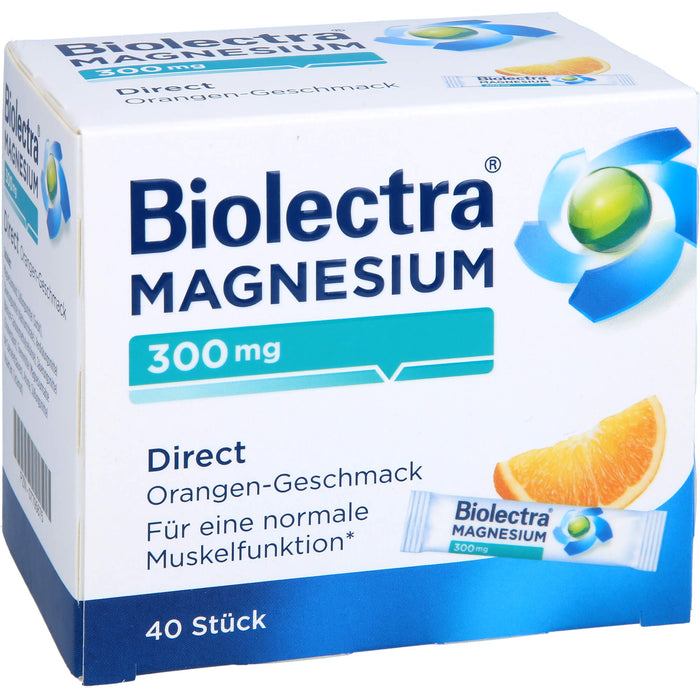 Biolectra Magnesium 300 mg direct Orangengeschmack Pellets in Sticks , 40 St. Beutel