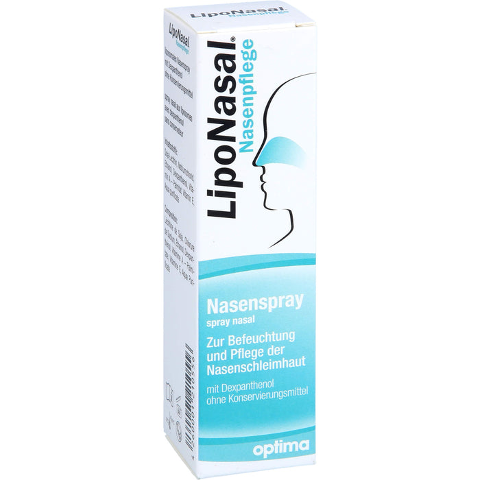 LipoNasal Nasenpflege, Nasenspray zur Befeuchtung und Pflege der Nasenschleimhaut, mit Dexpanthenol, ohne Konservierungsmittel, 10 ml Lösung