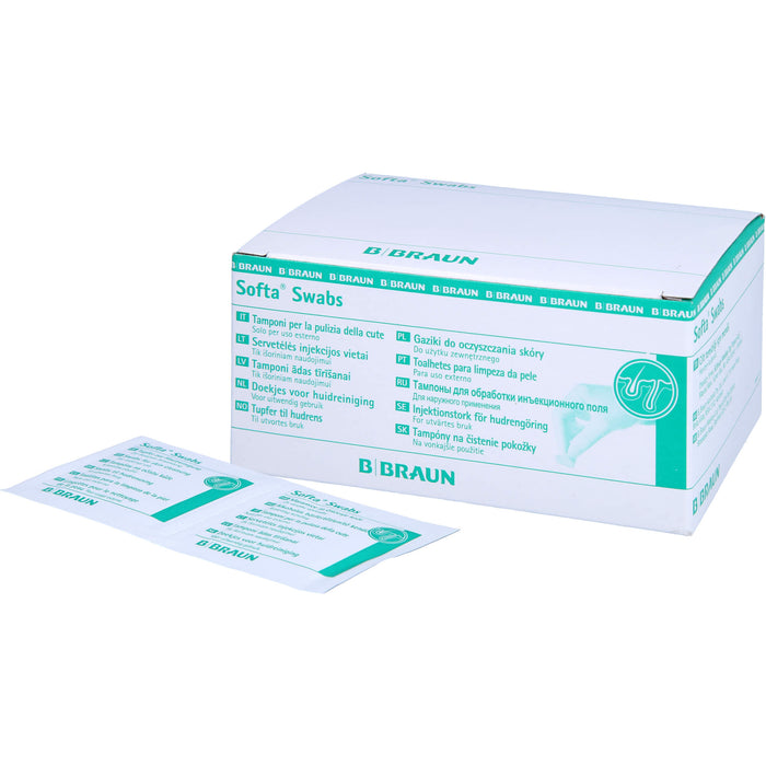 B. BRAUN Softa Swabs Tupfer zur Hautreinigung, 100 St. Tupfer