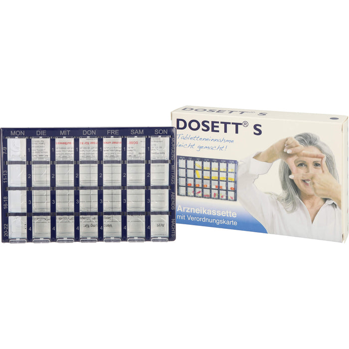 Dosett S Arzneikassette mit Verordnungskarte blau, 1 St. Dosette
