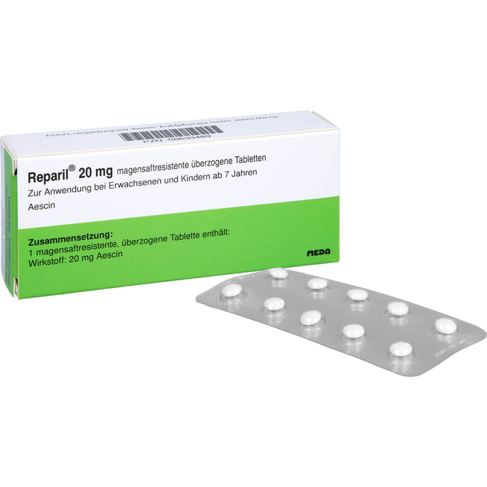Reparil Dragees kohlpharma, 20 mg, magensaftresistente, überzogene Tablette, 50 St UTA