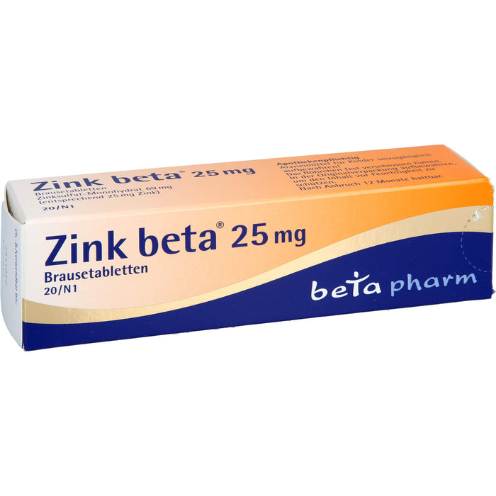 Zink beta 25 mg Brausetabletten, 20 St. Tabletten
