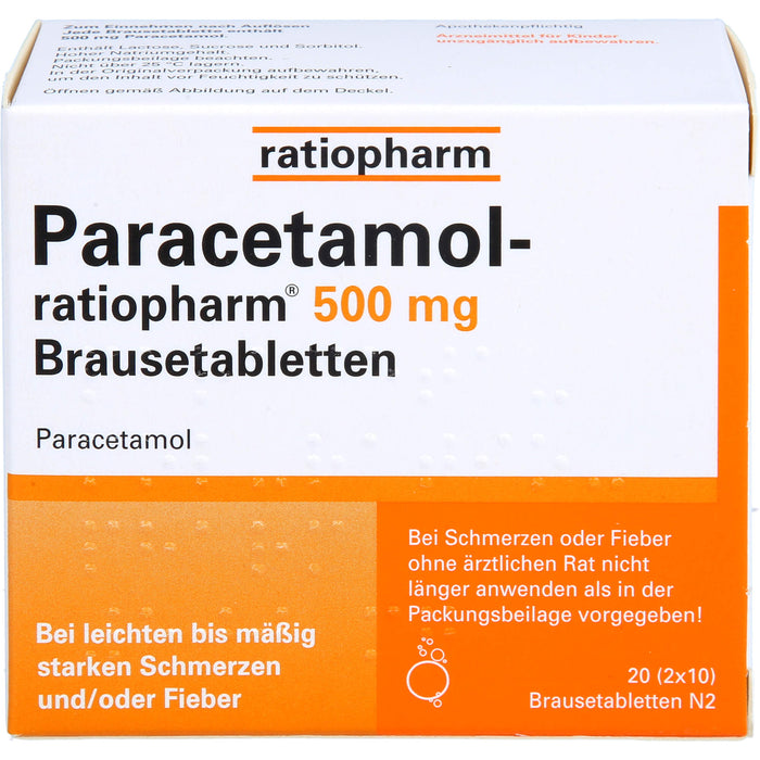 Paracetamol-ratiopharm 500 mg Brausetabletten, 20 St. Tabletten