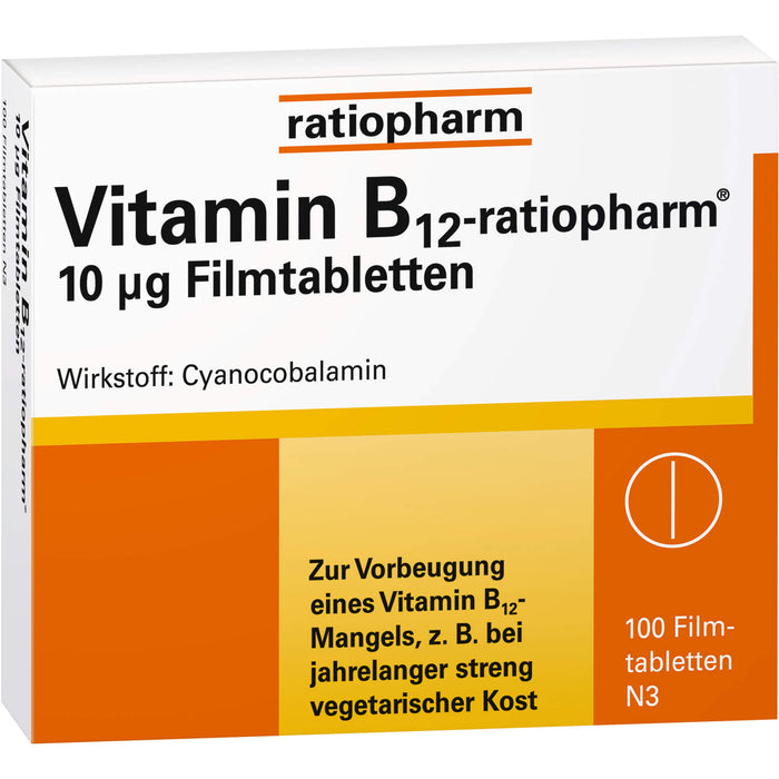 Vitamin B12-ratiopharm 10 µg Filmtabletten, 100 St. Tabletten