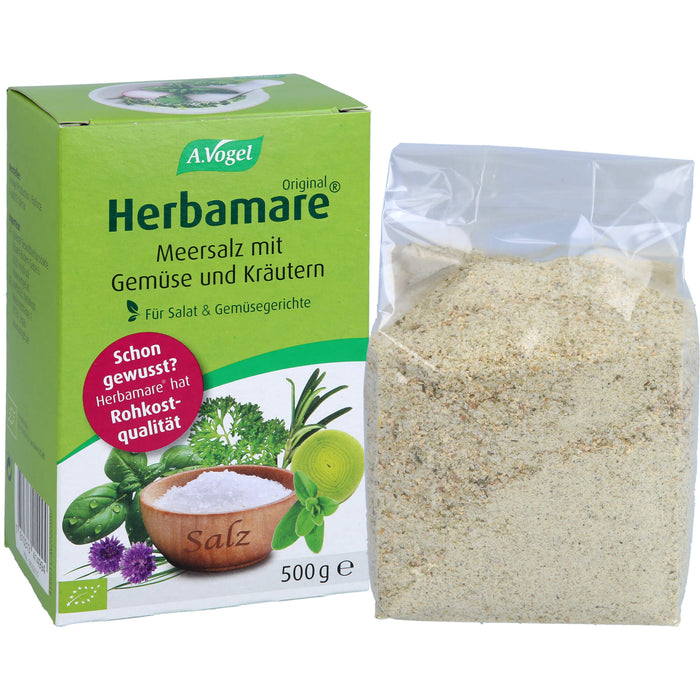 Herbamare Frischkräuter-Meersalz Nachfüllpackung, 500 g Salz