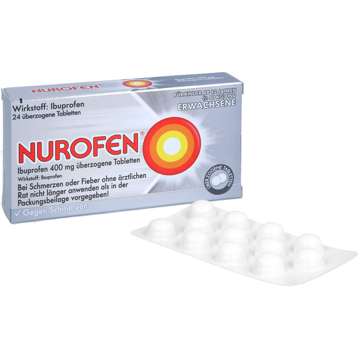 Nurofen Ibuprofen 400 mg Tabletten bei Schmerzen, 24 St. Tabletten