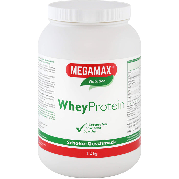 MEGAMAX Nutrition Whey Protein Pulver Schoko-Geschmack, 1200 g Pulver