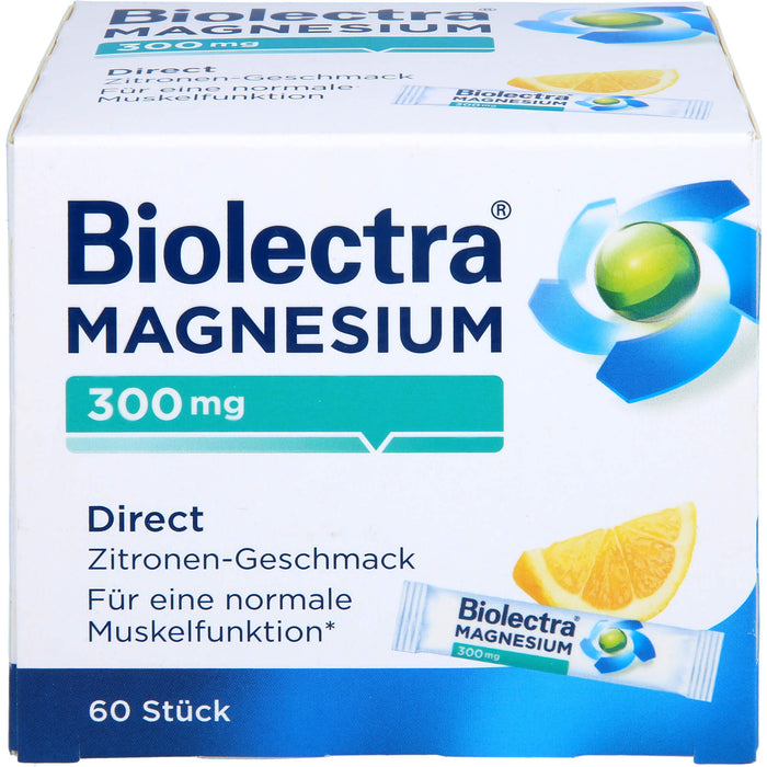 Biolectra Magnesium 300 mg direct Zitronengeschmack Pellets in Sticks, 60 St. Beutel
