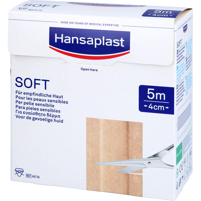 Hansaplast Soft 5 m x 4 cm Pflaster Rolle, 1 St. Pflaster