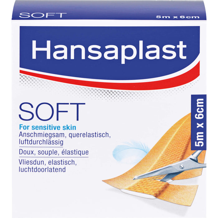 Hansaplast Soft Pflaster 5 m x 6 cm besonders hautfreundlich, 1 St. Pflaster