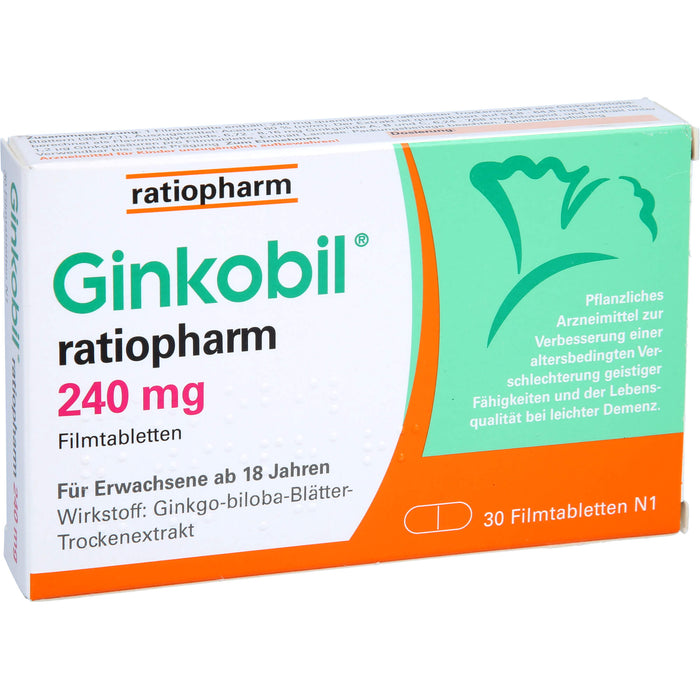 Ginkobil ratiopharm 240 mg Filmtabletten, 30 St FTA