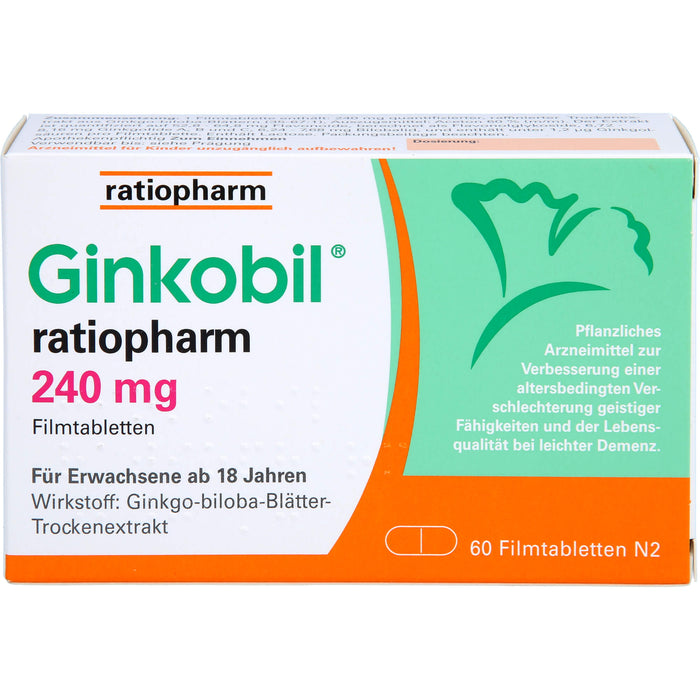 Ginkobil ratiopharm 240 mg Filmtabletten, 60 St FTA