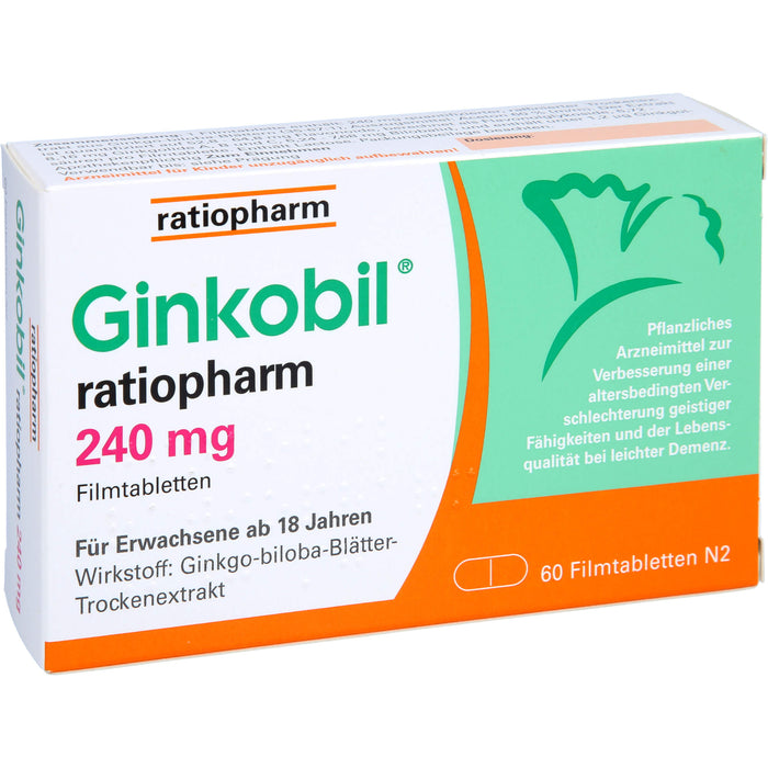 Ginkobil ratiopharm 240 mg Filmtabletten, 60 St FTA