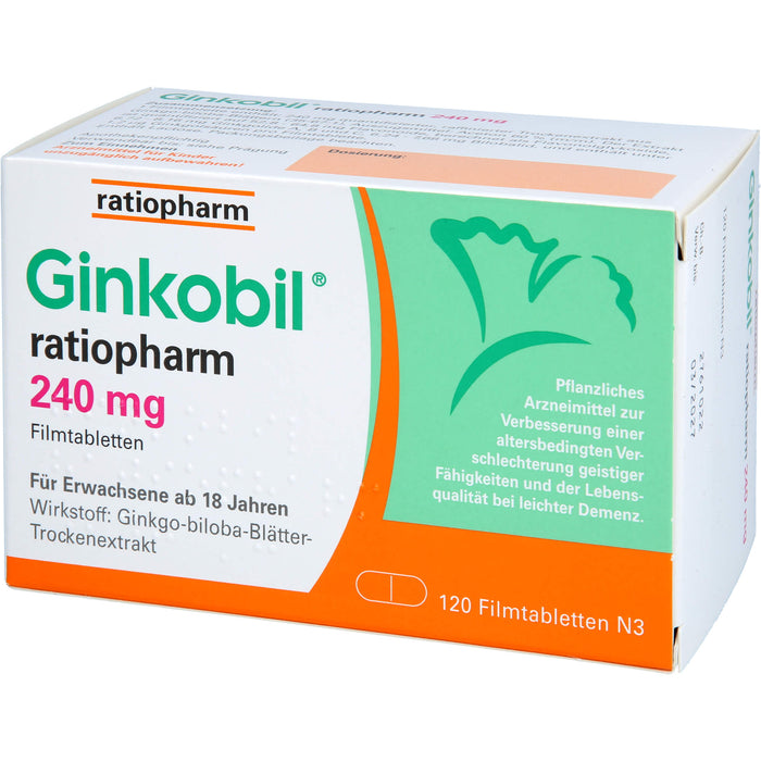 Ginkobil ratiopharm 240 mg Filmtabletten, 120 St FTA
