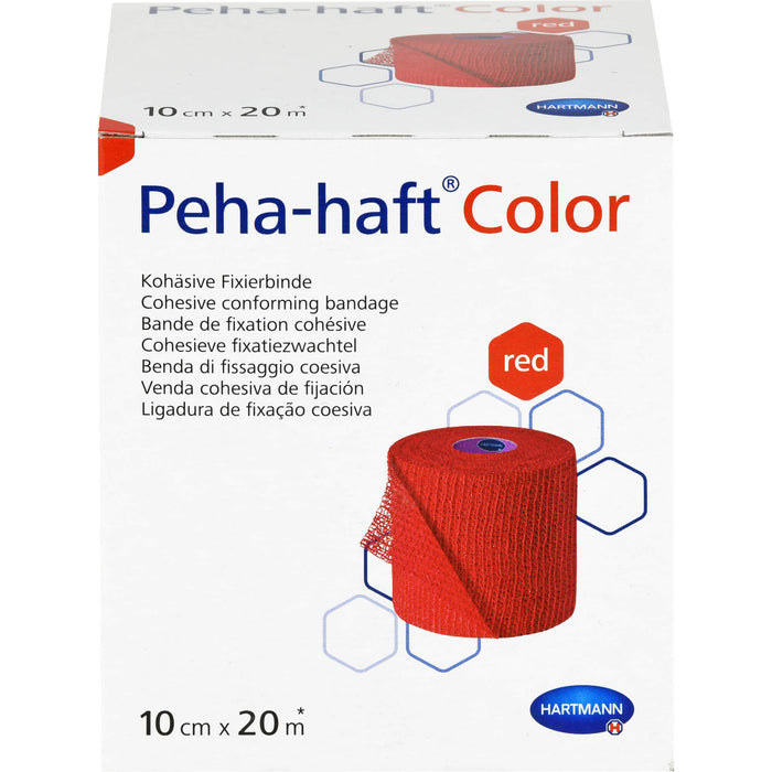 Peha-haft Color Fixierbinde latexfrei 10cmx20m rot, 1 St BIN