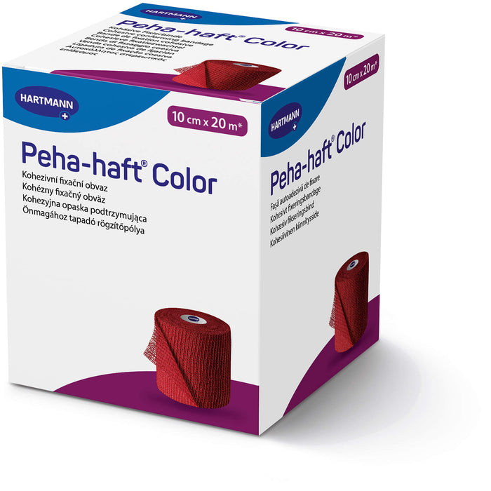 Peha-haft Color Fixierbinde latexfrei 10cmx20m rot, 1 St BIN