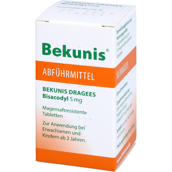Bekunis Dragees Bisacodyl 5 mg Abführmittel, 10 St. Tabletten
