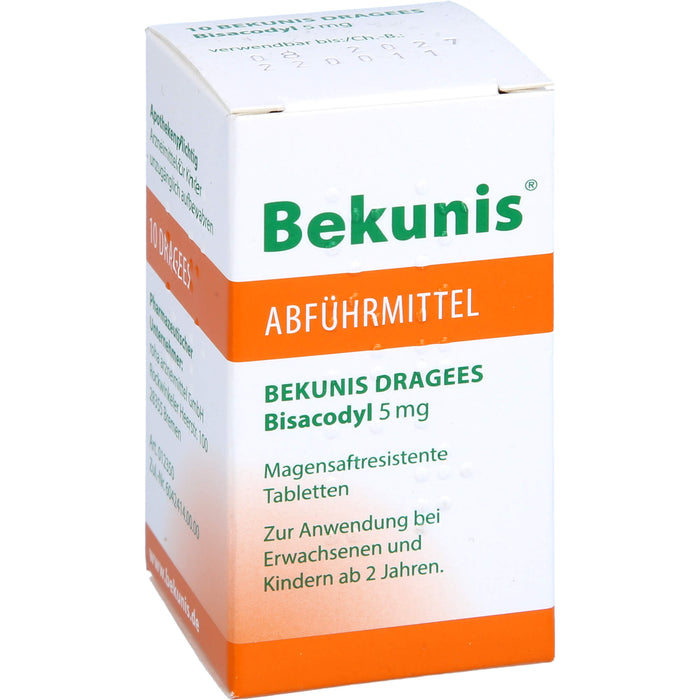 Bekunis Dragees Bisacodyl 5 mg Abführmittel, 10 St. Tabletten