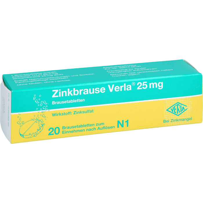 Zinkbrause Verla 25 mg Brausetabletten, 20 St. Tabletten