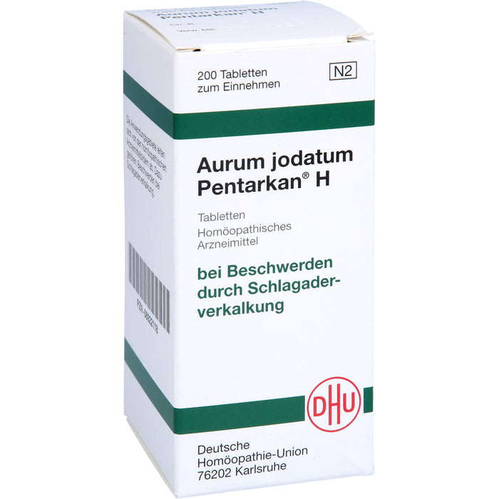 DHU Aurum jodatum Pentarkan H Tabletten bei Beschwerden durch Schlagaderverkalkung, 200 St. Tabletten