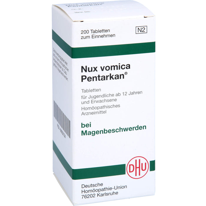 DHU Nux vomica Pentarkan Tabletten bei Magenbeschwerden, 200 St. Tabletten