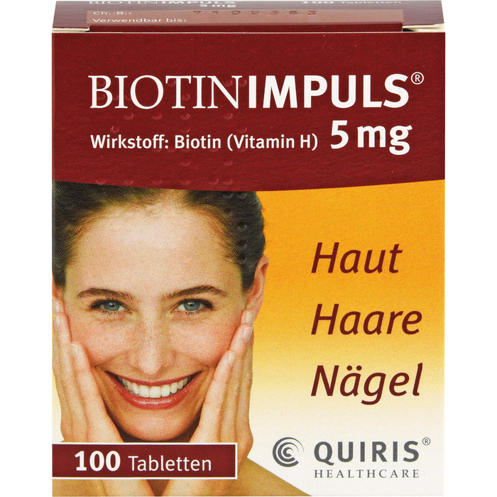 Biotin Impuls 5 mg Tabletten Haut Haare Nägel, 100 St. Tabletten