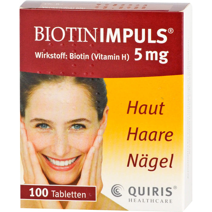 Biotin Impuls 5 mg Tabletten Haut Haare Nägel, 100 St. Tabletten