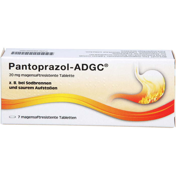 Pantoprazol-ADGC bei Sodbrennen und saurem Aufstoßen Tabletten, 7 St. Tabletten