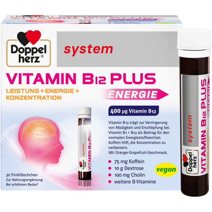 Doppelherz system Vitamin B12 Plus Trinkfläschchen, 30 St. Ampullen