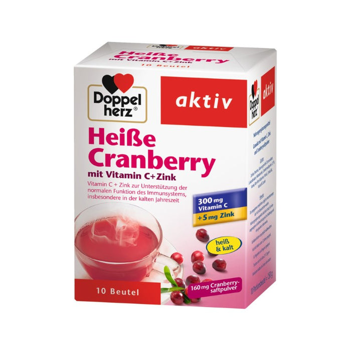 Doppelherz Heiße Cranberry mit Vitamin C + Zink Granulat, 10 St. Beutel