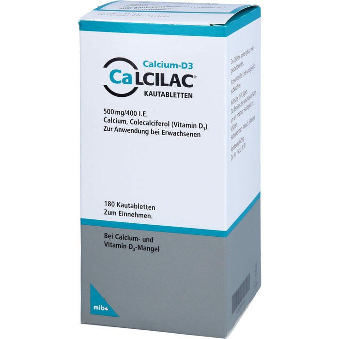 Calcilac Kautabletten 500 mg / 400 I.E., 180 St. Tabletten