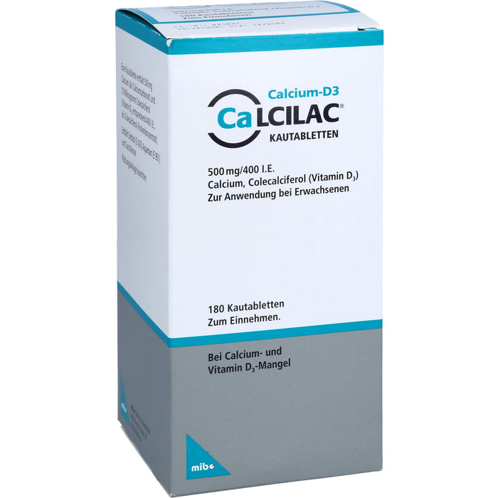 Calcilac Kautabletten 500 mg / 400 I.E., 180 St. Tabletten
