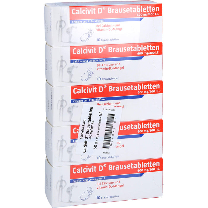 Calcivit D Brausetabletten, 600 mg/400 I.E., 50 St BTA