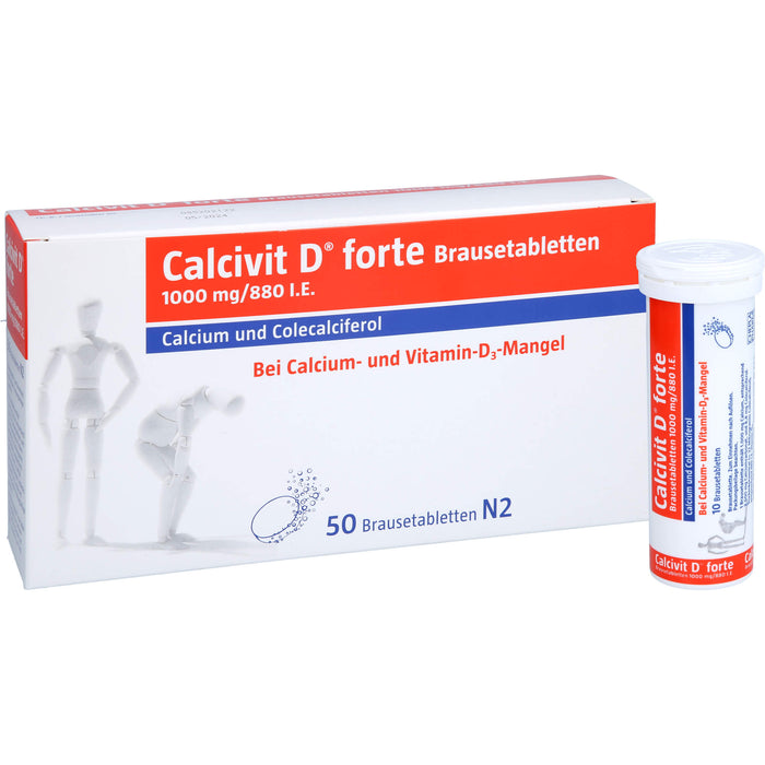Calcivit D forte Brausetabletten 1000 mg/880 I.E., 50 St. Tabletten