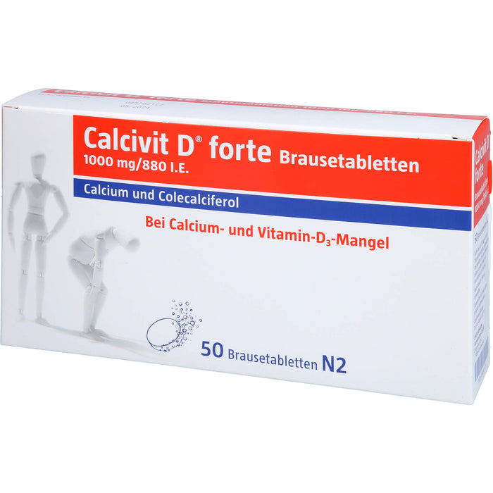 Calcivit D forte Brausetabletten 1000 mg/880 I.E., 50 St. Tabletten