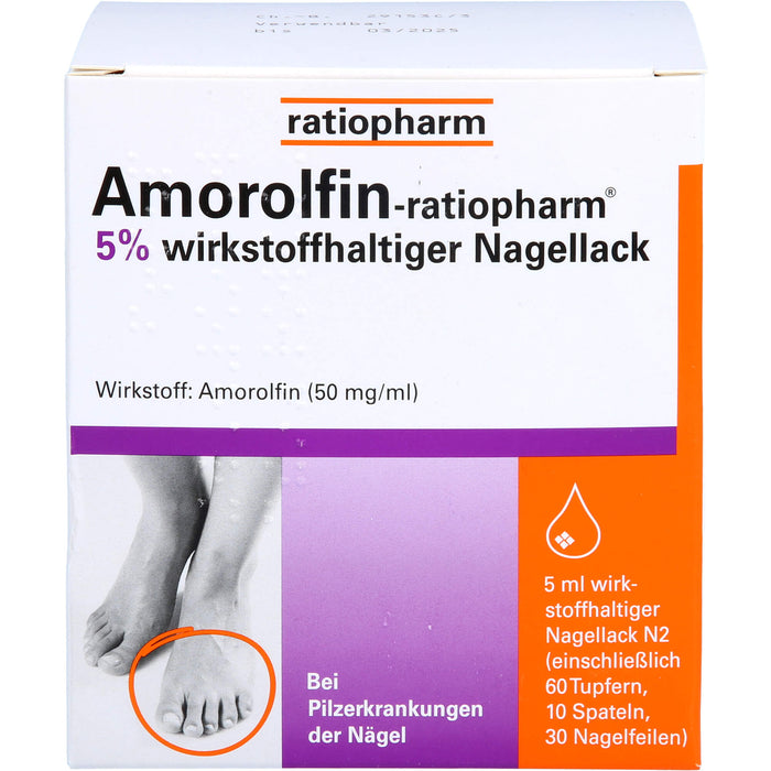 Amorolfin-ratiopharm 5% wirkstoffhaltiger Nagellack, 5 ml Wirkstoffhaltiger Nagellack