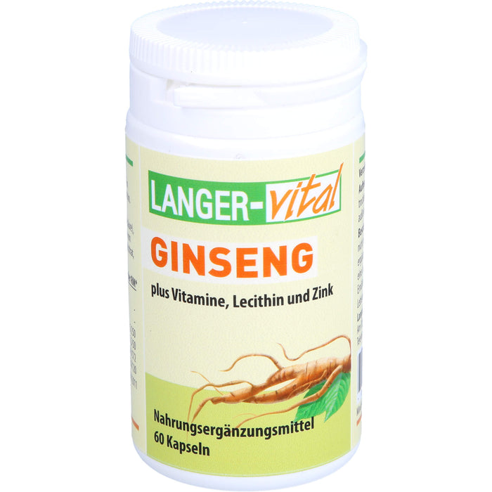 LANGER-vital Ginseng plus Vitamine Lecithin Zink Kapseln, 60 St. Kapseln