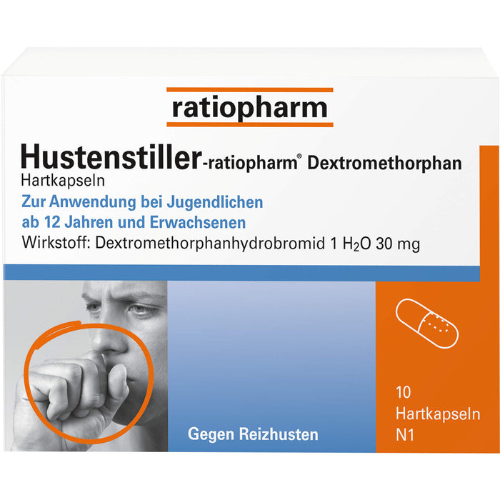Hustenstiller-ratiopharm Dextromethorphan Hartkapseln, 10 St. Kapseln