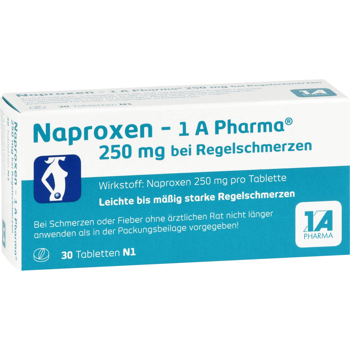 Naproxen - 1 A Pharma 250 mg Tabletten bei Regelschmerzen, 30 St. Tabletten