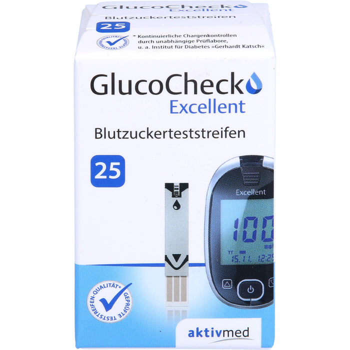 GlucoCheck Excellent Blutzuckerteststreifen, 25 St. Teststreifen