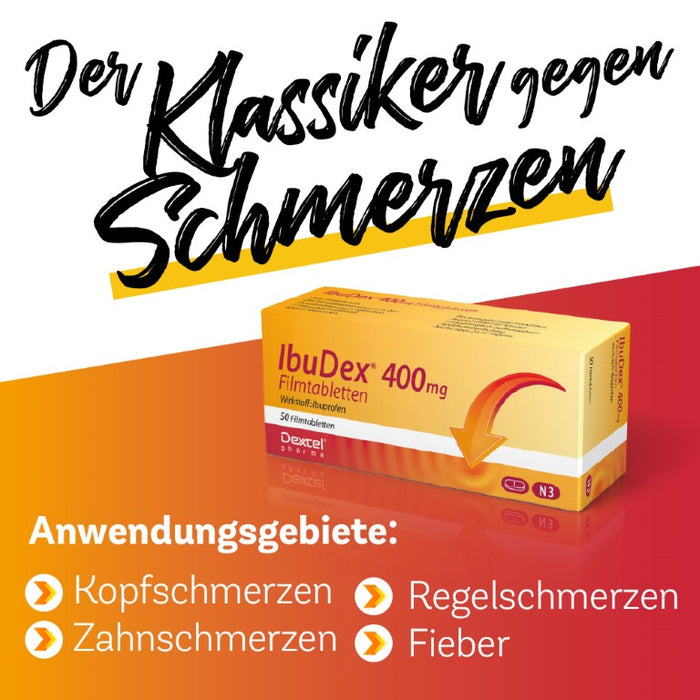 IbuDex 400 mg Filmtabletten bei Schmerzen und Fieber, 20 St. Tabletten