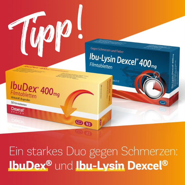 IbuDex 400 mg Filmtabletten bei Schmerzen und Fieber, 20 St. Tabletten