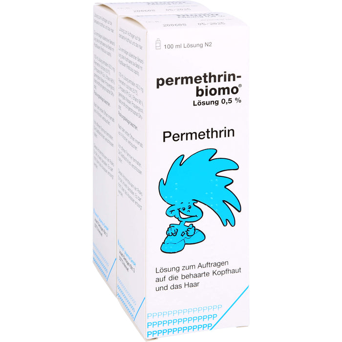 permethrin-biomo Lösung 0,5% zur Behandlung des Kopfhaares bei Befall mit Läusen, 200 ml Lösung