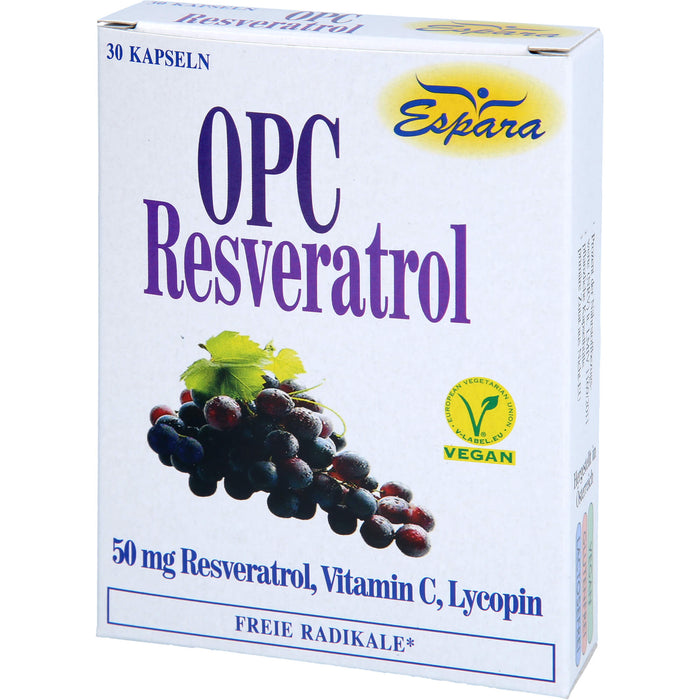 Espara OPC-Resveratrol Kapseln mit Lycopin, Resveratrol und Vitamin C, 30 St. Kapseln