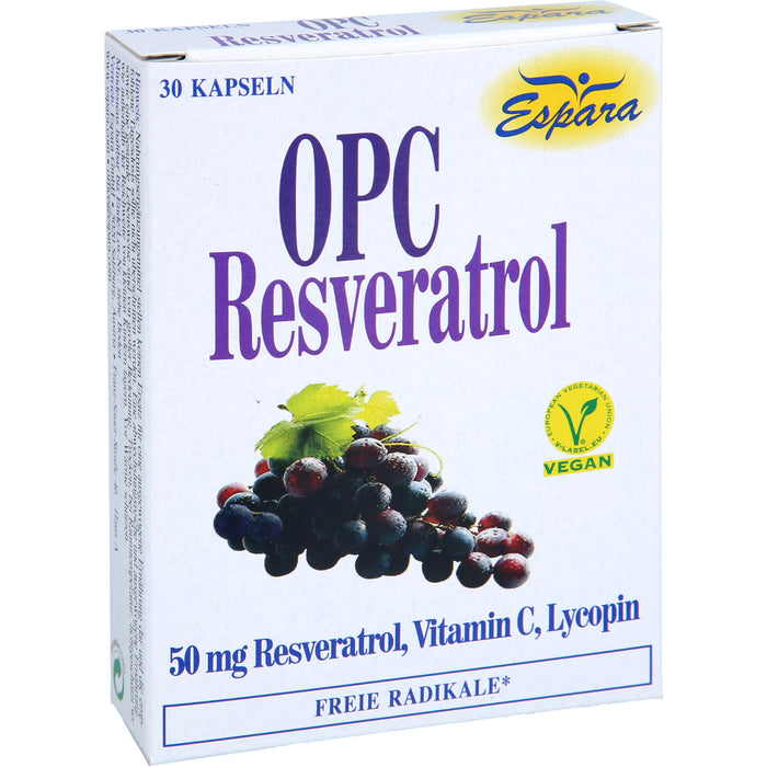 Espara OPC-Resveratrol Kapseln mit Lycopin, Resveratrol und Vitamin C, 30 St. Kapseln