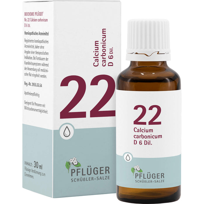 Biochemie Nr.22 Calcium carbonicum D6 Pflüger Dil., 30 ml TRO