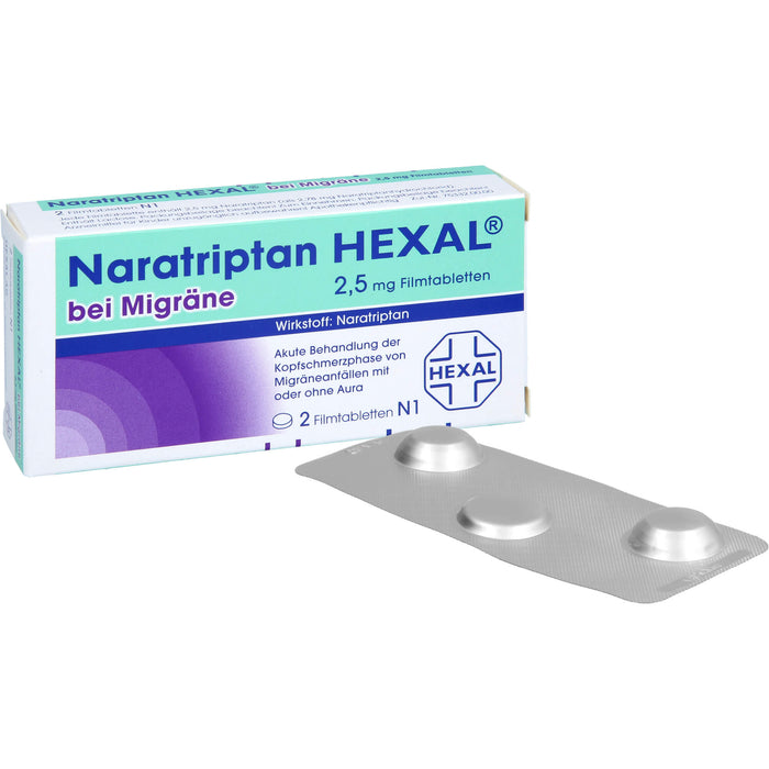 Naratriptan HEXAL bei Migräne Filmtabletten, 2 St. Tabletten