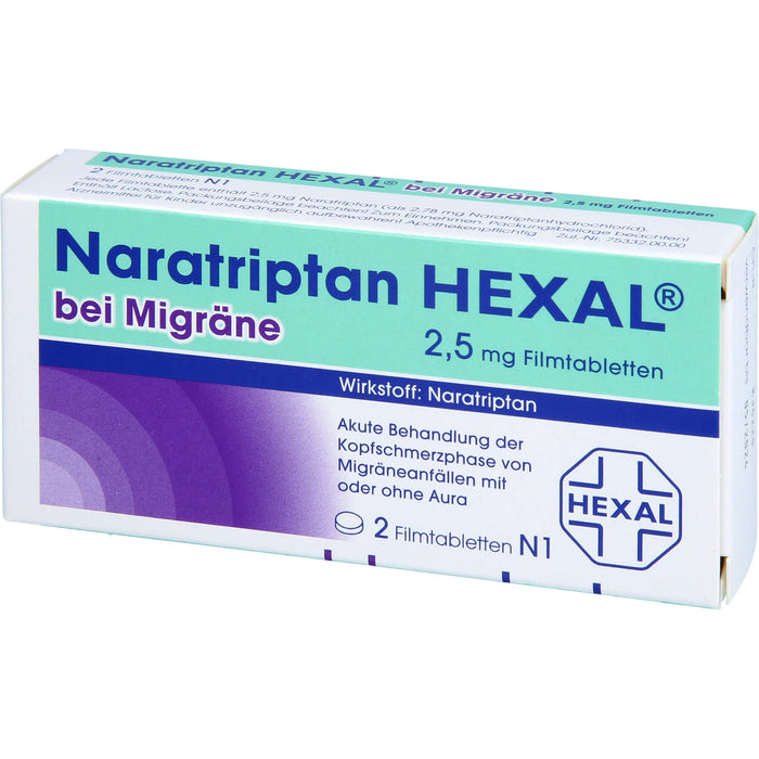 Naratriptan HEXAL bei Migräne Filmtabletten, 2 St. Tabletten
