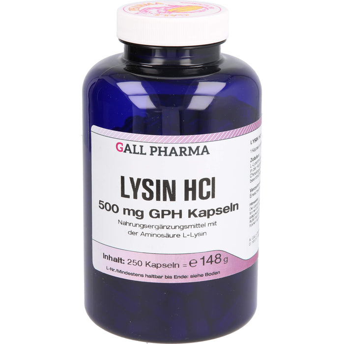 GALL PHARMA Lysin HCl 500 mg GPH Kapseln, 250 St. Kapseln